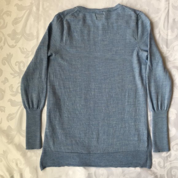 BADGLEY MISCHKA Blue Long-sleeve Merino Sweater, Small - Picture 6 of 14